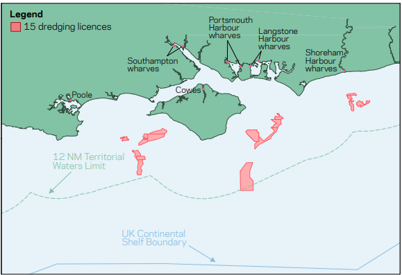 Licensed marine aggregate areas